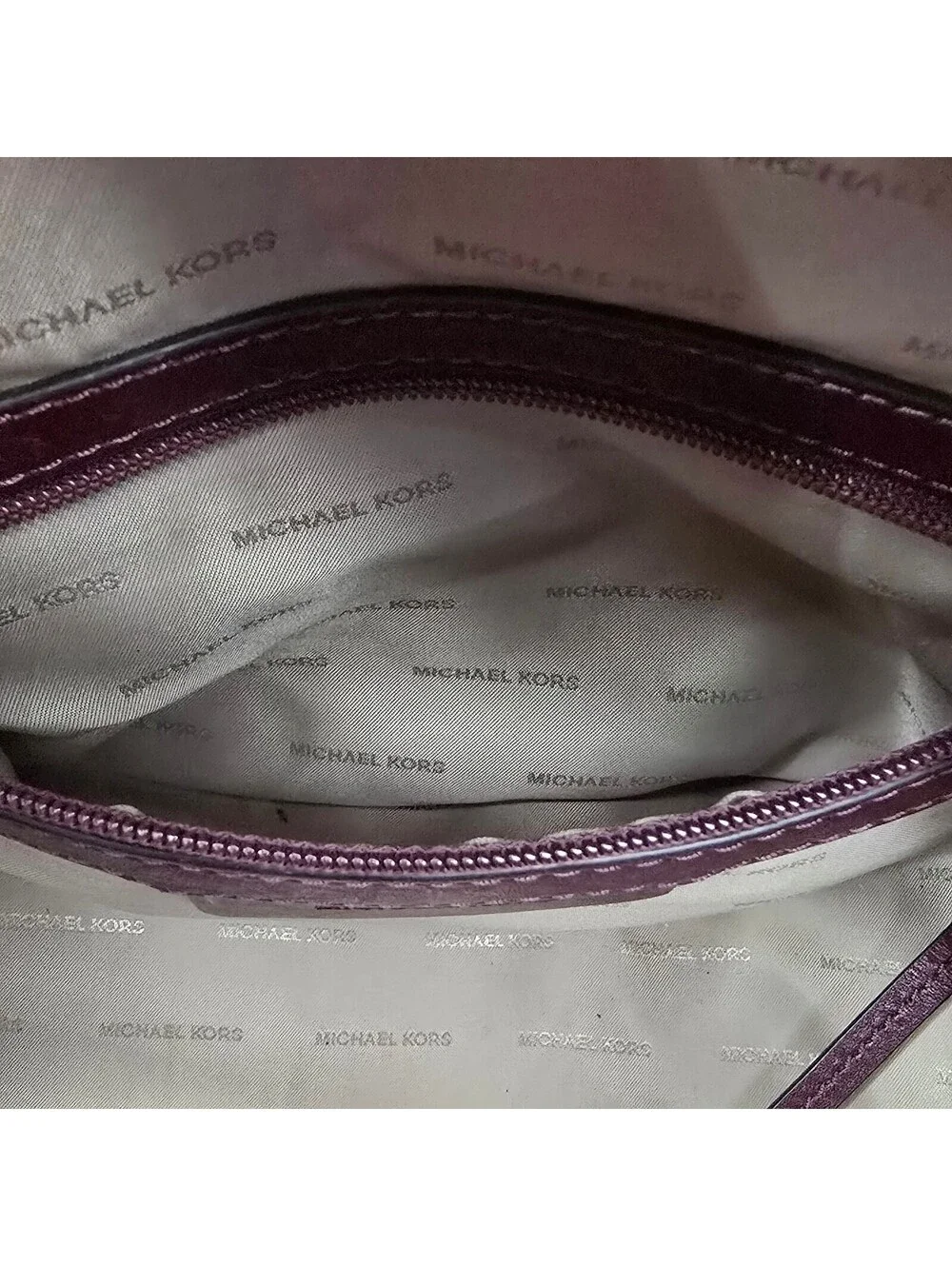 Michael Kors Geneva Satchel Plum Purple Pebbled Leather Top Handle Bag Handbag